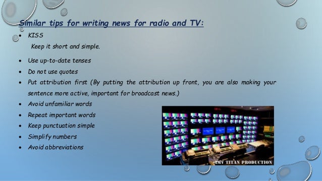 tv news writing radio vs tv